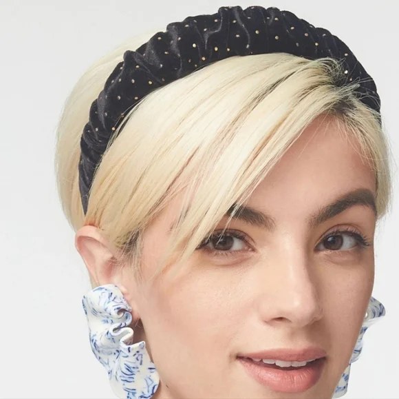Lele Sadoughi | Accessories | Lele Sadoughoi Jet Dot Velvet  display picture 2